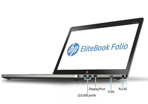 HP EliteBook Folio 9470m 14." Laptop- 3rd Gen Intel Dual Core i5, 8GB-16GB RAM, Hard Drive or Solid State Drive, Win 10 PRO